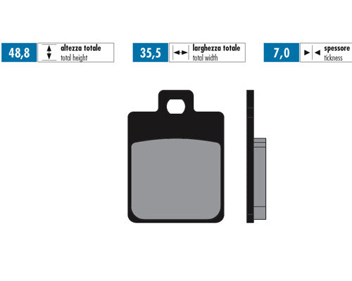 POLINI Sintered Vespa Front Brake Pads PX Hengtong (2011-2017) Piaggio MP3, Liberty, Zip